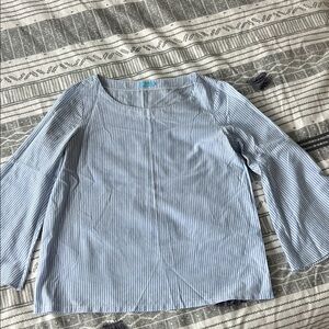 J. McLaughlin Blue Striped Blouse